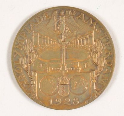 null Médaille officielle de participant en bronze par J.C Wienecke. Diamètre 55 mm....