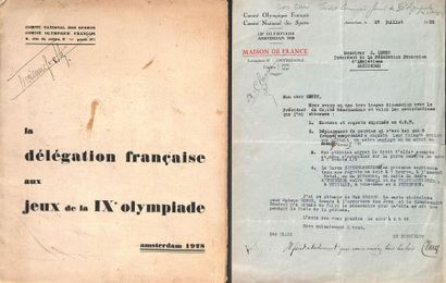 null Plaquette du Comité Olympique Français de la délégation Française aux Jeux de...