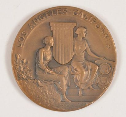 null Médaille officielle de participant en bronze par J. Kilenyi. Diamètre 60 mm....