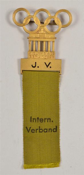 null Badge J.V. «Inter Verband». Agent de liaison. En bronze avec son ruban vert....