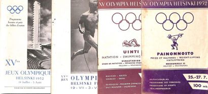 null Ensemble de 7 programmes officiels pour les épreuves d'athlétisme, de natation,...