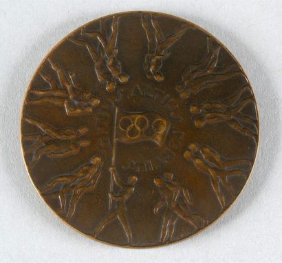 null Médaille officielle de participant. En bronze par A. Meszaros. Diamètre 63 mm....