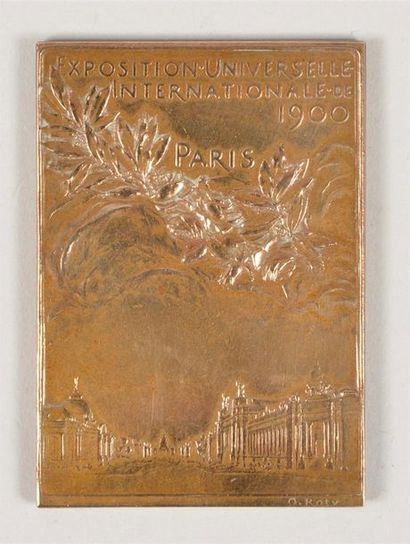 null Plaquette officielle de juge. Par O. Roty. En bronze doré. Dim. 36x51 mm. Dans...