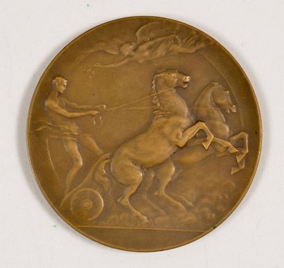 null Médaille officielle de participant. En bronze par P. Theunis. Diamètre 60mm....