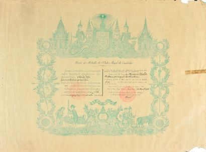 null 1925

Souvenirs du Royaume du Cambodge

- Brevet de Médaille de l'Ordre Royal...