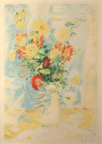  LÊ PHO (1907-2001). Bouquet au vase chinois, 1967.

Lithographie signée dans la... Gazette Drouot