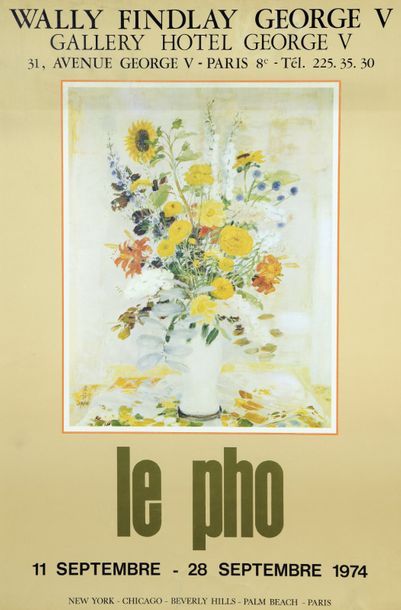 null LE PHO (1907-2001). Très rare affiche d'exposition organisée par la Galerie...