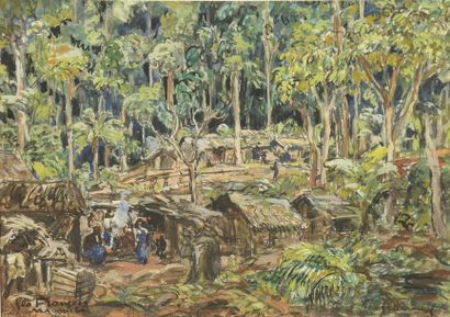 null Georges FRANÇOIS (1880-1968). Forêt du Mayombe. Aquarelle et gouache sur papier...