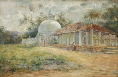 null Max FLEISCHER (1861-1930)

Temple indien Huile sur toile encadrée, signée et...