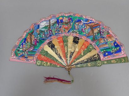 null Bambou de couleurs, Chine, XIXe siècle

Eventail, feuille double en papier peint...