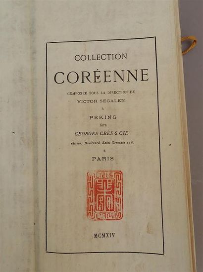 null SEGALEN (Victor), Stèles,

Péking, pour Georges Crès, Presses du Pei-T'ang 1914,

Ouvrage...