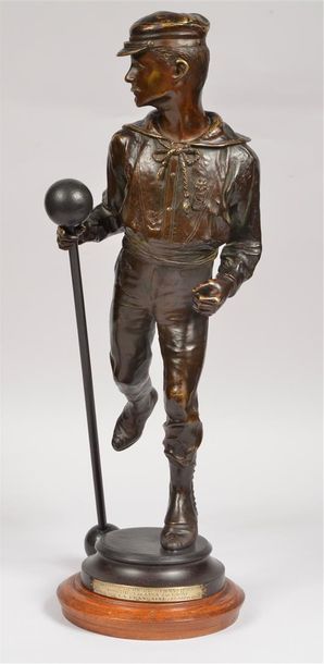 null Sculpture en bronze. «Le Gymnaste» signée Paul Emile Raissiguer (1851-1932)....