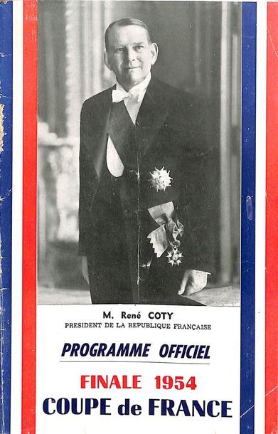 null Programme officiel de la finale de la Coupe de France 1954 opposant l'OGC Nice...