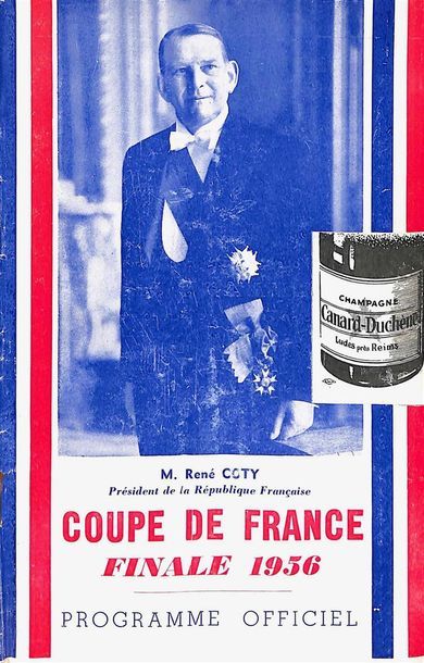 null Programme officiel de la finale de la Coupe de France 1956 opposant Sedan à...