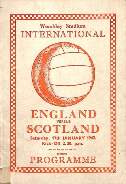 null Programme officiel de la rencontre internationale opposant l'Angleterre à l'Ecosse...