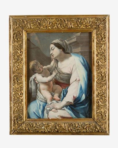 Simon Vouet (1590-1649)-studio Simon Vouet (1590-1649)-studio, Madonna with child;... Gazette Drouot
