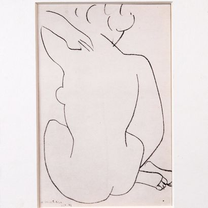 Henri MATISSE (1869-1954) Henri Matisse (1869-1954)-graphique, dos nu féminin, sur... Gazette Drouot