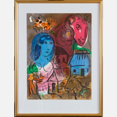 Marc Chagall (1887-1985)-graphic Marc Chagall (1887-1985)-graphique, fille et village,... Gazette Drouot