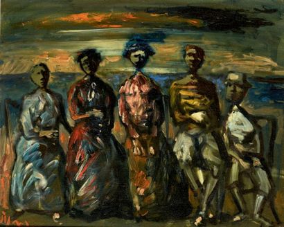 Sylvain VIGNY (1903-1970) Portait de famille
Huile sur toile, signée en bas à gauche
59,5...
