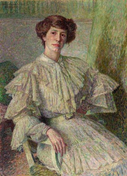 Georges LACOMBE (1868-1916) Portrait de Madame M.H.
Huile sur toile, signée et annotée...