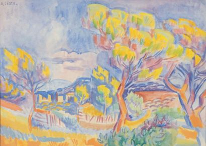 André LHOTE (1885-1962) Environs de La Cadière d'Azur (Var), vers 1950
Aquarelle...