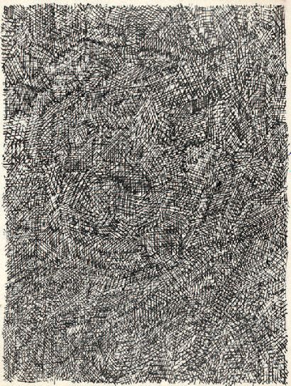 David LAN-BAR (1912-1987) Composition abstraite
Encre noire sur papier, signée en...