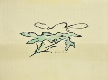  Leonor Fini, (1907 - 1996)
MASK
watercolor and felt pen on paper, 21.5x29 cm.
signature

Provenance
Private... Gazette Drouot