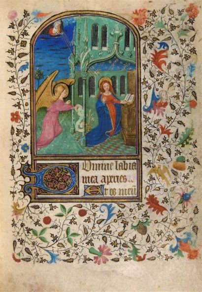 null [HEURES MANUSCRITES ENLUMINÉES]. Livre d'heures manuscrit de la fin du XVe siècle...