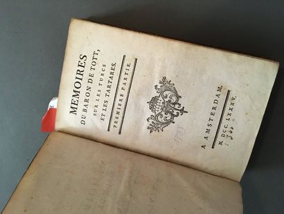 null TOTT (Baron de). Mémoires [] sur les Turcs et les Tartares. A Amsterdam, 1785....