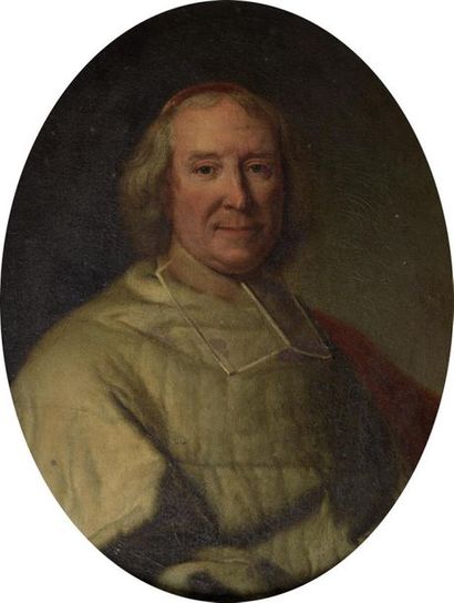 null École Française vers 1730, suiveur de Rigaud
Portrait du cardinal Fleury
Toile.
Cadre...