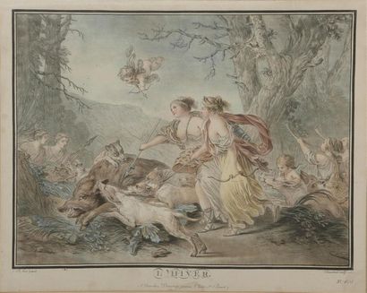 null D'après Jean-Baptiste Huet (1745-1811), gravé par Demarteau
Les quatre saisons
Quatre...