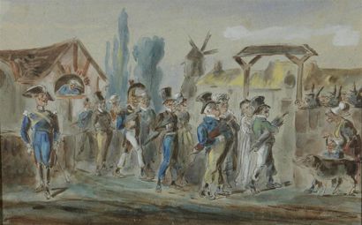 École française vers 1860 La noce au village...