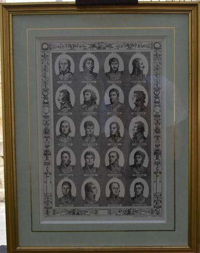  D'après Edme BOVINET (1767 - 1837) Portraits des maréchaux, généraux et personnages...