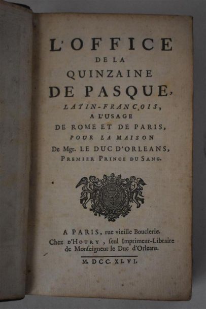 null SEMAINE SAINTE
Office de la quinzaine de Pasque [...] à l'usage de Rome et Paris...