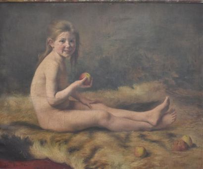 Léon BOUILLON (c. 1850 - c. 1900) Jeune fille...
