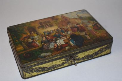 Boîte en tôle peinte, fin du XIXe, début...