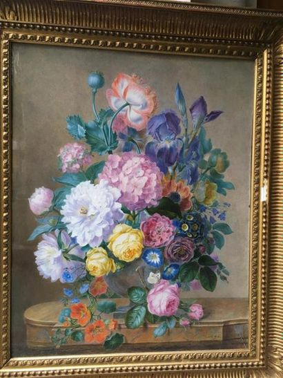 Adèle RICHE (1791-1887) Bouquet de fleurs...