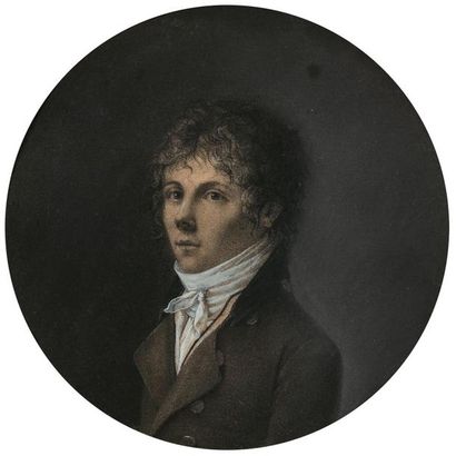 null École française , vers 1800
Portrait de jeune homme de trois quarts
Pierre noire,...