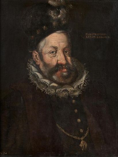 null École de Prague du XVIIe siècle, suiveur de Hans van Aachen
Portrait de Rodolphe...