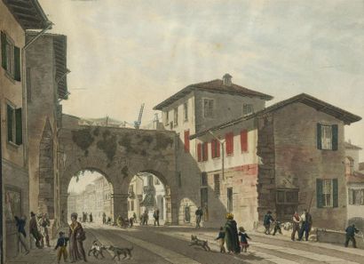 null École italienne vers 1800
Piazza dei Cavalli et Porta nuova à Milan
Paire d'aquarelles...