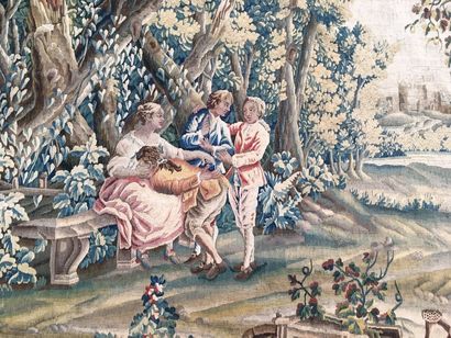 null AUBUSSON, vers 1750
Jeux d'enfants
Tapisserie en laine de soie.
Bordure à décor...