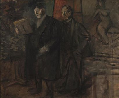 null Jean Louis FORAIN (1852-1931)
Lucien Guitry et le peintre
Huile sur toile.
Signée...