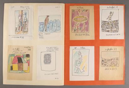 null Ruytchi SOUZOUKI (1902-1985) Carnet contenant environ 55 dessins humoristiques...