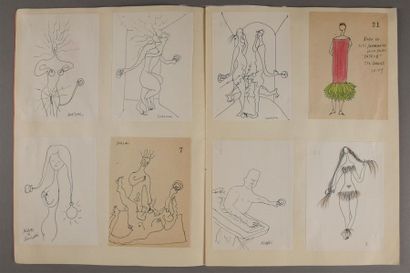 null Ruytchi SOUZOUKI (1902-1985)
Carnet contenant environ 55 dessins humoristiques...