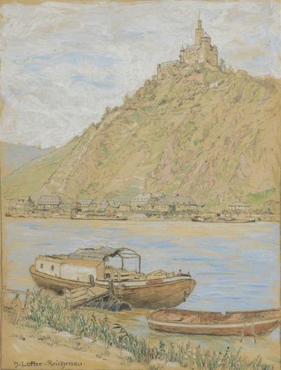 null Heinrich LOTTER (1875-1941)
Paysages de lac, Reichenau
Paire d'aquarelles.
Signées...