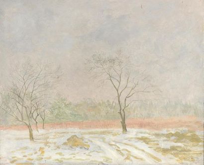  Eugène Paul ULLMAN (1877-1953) Paysage d'hiver Huile sur toile. Signée en bas à...