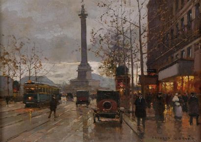 null Édouard CORTèS (1882-1969)
Place de la Bastille vue du boulevard Beaumarchais
Huile...