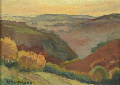 null Louis LALLEMAND (1891-1959)
Paysage de montagne en automne
Huile sur panneau.
Signée...