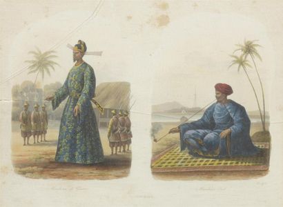 null D'après Lauvergne et de Sainson
Vues de Macao, Malacca, Banjowangui et La Favorite,...