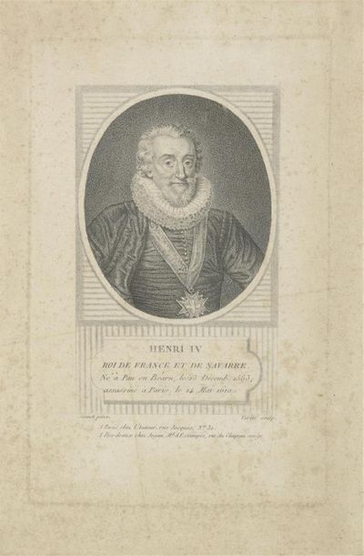 null D'après Pourbus
Henri IV et Sully
Paire de gravures.
21,5 x 13 cm 